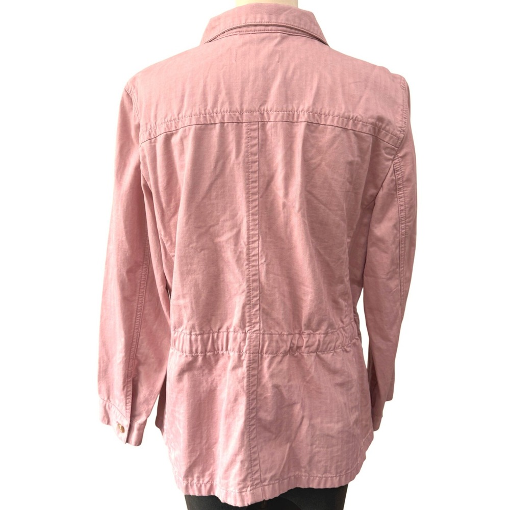 Talbots Pink Utility Jacket Womens Large Cotton Button Front Casual Spring Coat - Picture 5 of 7